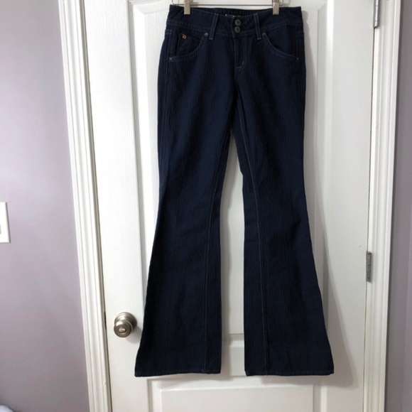 Hudson Flare Jeans Pinstripe Size 27 back flap - Picture 5 of 7